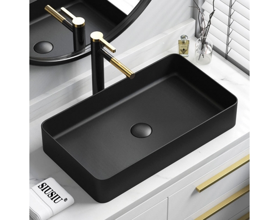 Chậu rửa lavabo đặt bàn màu đen HCN K390C