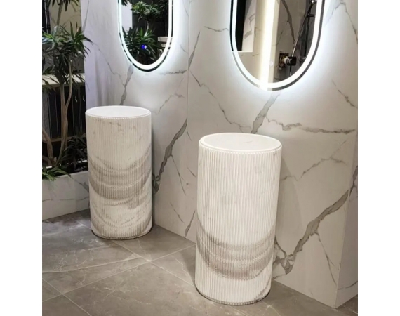 Chậu rửa lavabo nghệ thuật đá tự nhiên vân loang HD66899W