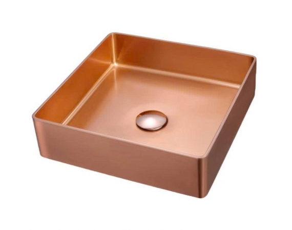 Chậu rửa lavabo Inox 304 màu vàng hồng HDB4040BRG