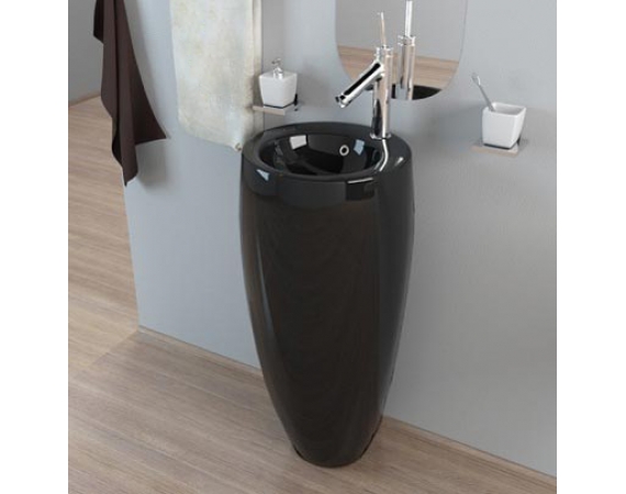 Chậu rửa lavabo nghệ thuật chân đứng màu đen bóngHDC03 