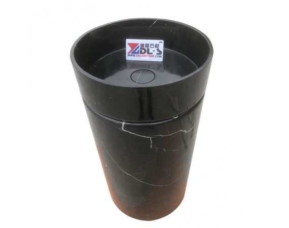 Chậu rửa lavabo nghệ thuật đá cẩm thạch màu đen HDMK5989B