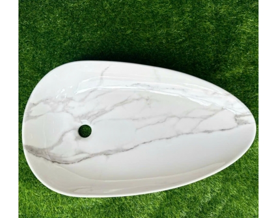 Chậu rửa lavabo đặt bàn hình giọt nước vân đá HD448V