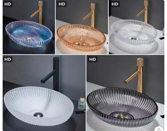 Chậu rửa lavabo đặt bàn pha lê HD-5034CR