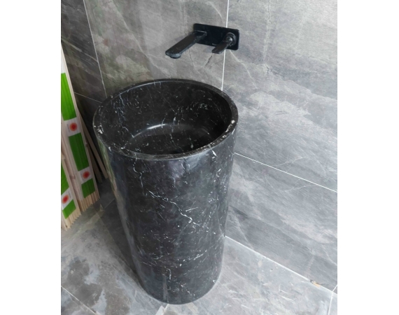 Chậu rửa lavabo nghệ thuật đá tự nhiên màu đen HD6070B
