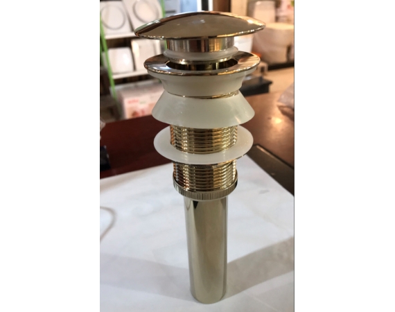 Đầu xi phông vàng DH118G dùng cho chậu không có chống tràn