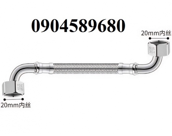 Dây cấp nước mềm inox 304 2 đầu uốn cong DCC02