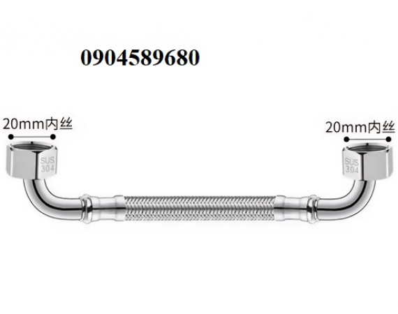 Dây cấp nước mềm inox 304 2 đầu uốn cong DCC01