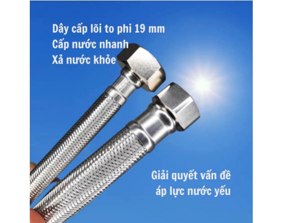 Dây cấp nước mềm inox 304 lõi to phi 19 HD340