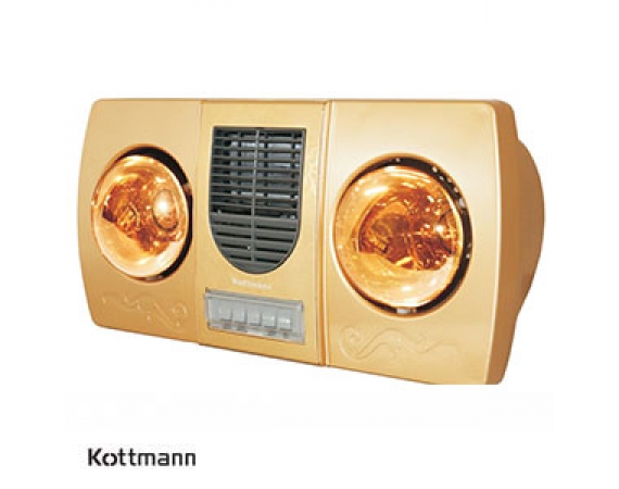 Đèn sưởi 2 bóng treo tường Kottmann – K2B-HW-G Kèm quạt thổi