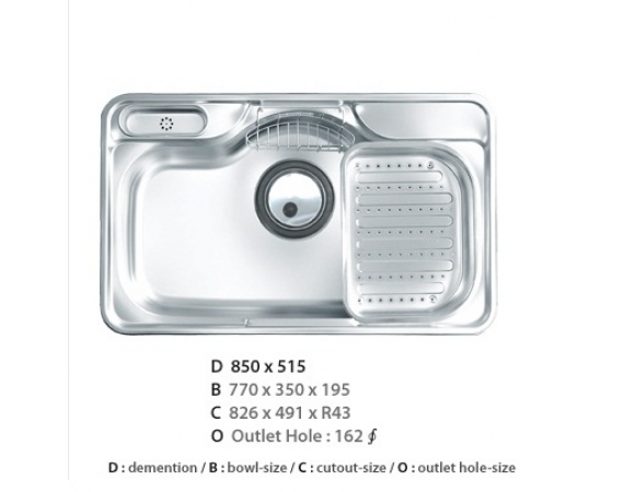 CHẬU RỬA BÁT HÀN QUỐC CICO DJUS-850P (85X51,5CM)