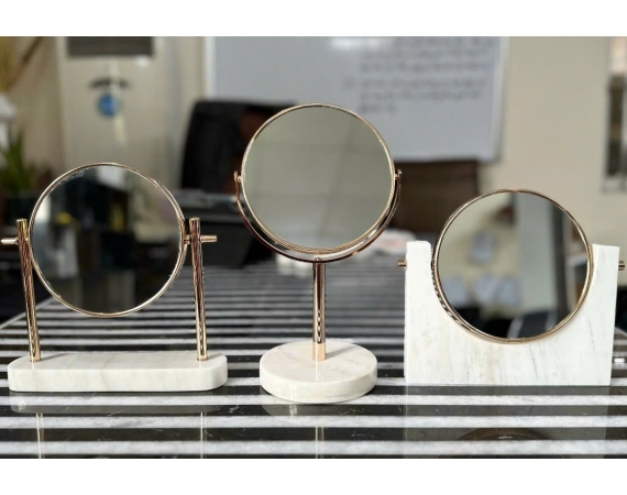 Gương trang điểm đặt bàn đế đá tự nhiên HDG38D
