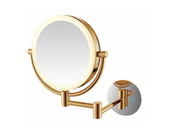 Gương trang điểm treo tường màu vàng có đèn led Huge ML222-BG