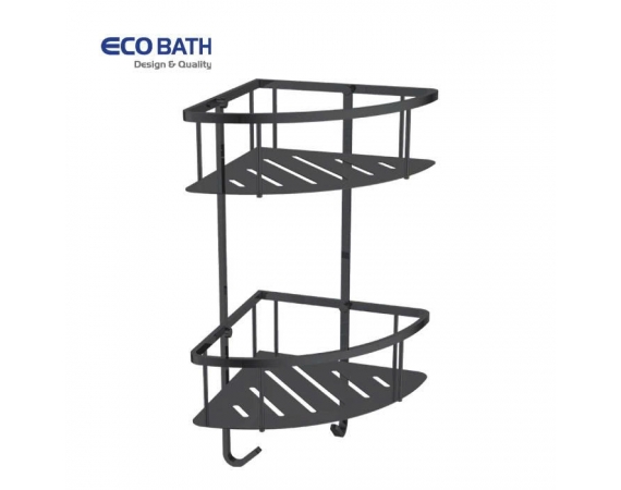 Kệ góc 2 tầng màu đen EcoBath EC4067-2MB