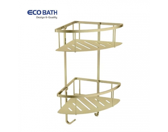Kệ góc 2 tầng màu vàng EcoBath EC4067-2BG