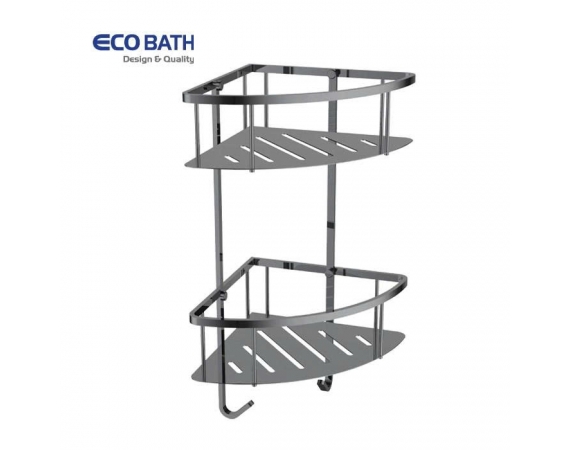 Kệ góc 2 tầng màu ghi xám EcoBath EC4067-2BU