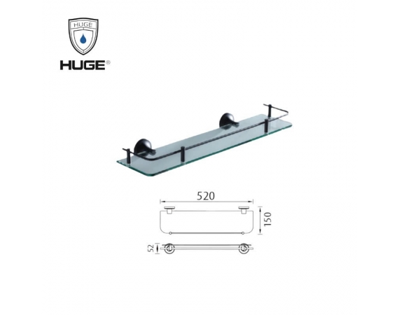 Kệ kính dưới gương màu đen HUGE H-B1639B