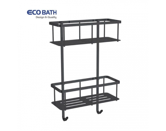 Kệ thẳng 2 tầng màu đen EcoBath EC4068-2MB
