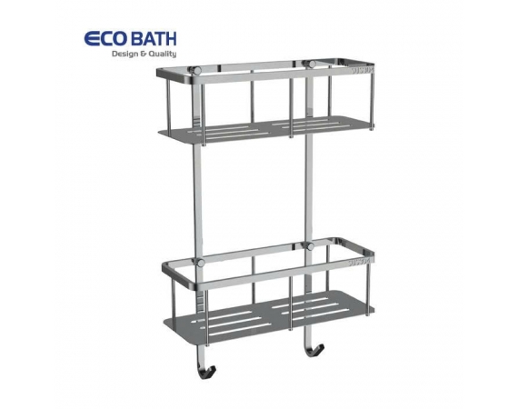 Kệ thẳng 2 tầng màu ghi xám EcoBath EC4068-2BU