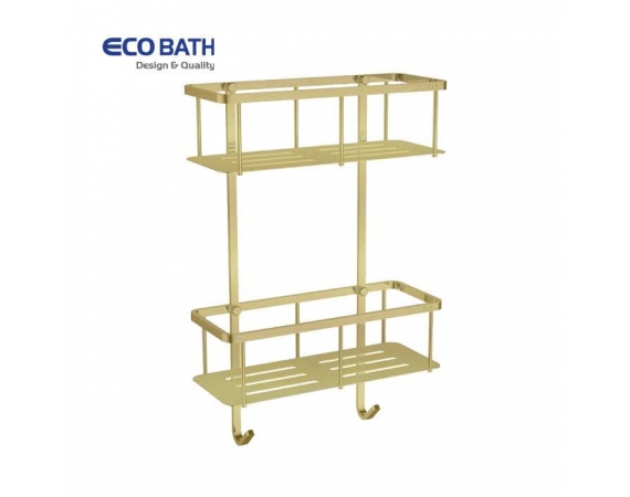 Kệ thẳng 2 tầng màu vàng mờ EcoBath EC4068-2BG