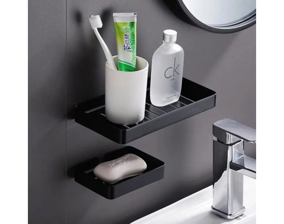 Khay xà phòng đôi màu đen H-B12222B