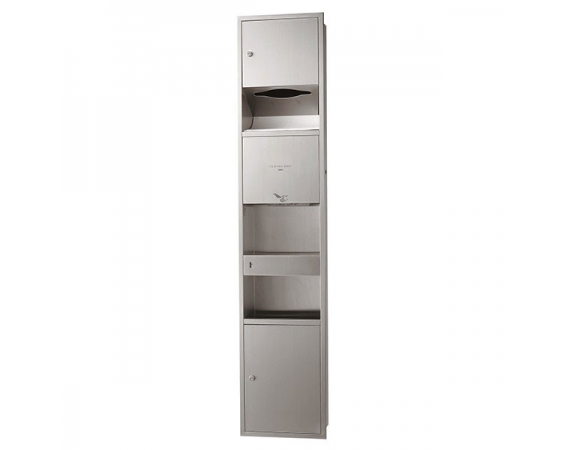 Máy sấy tay âm tường kết hợp tủ đựng giấy và thùng rác toto TYC602P
