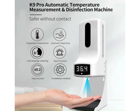Máy xịt cồn tự động kèm máy đo thân nhiệt K9PRO