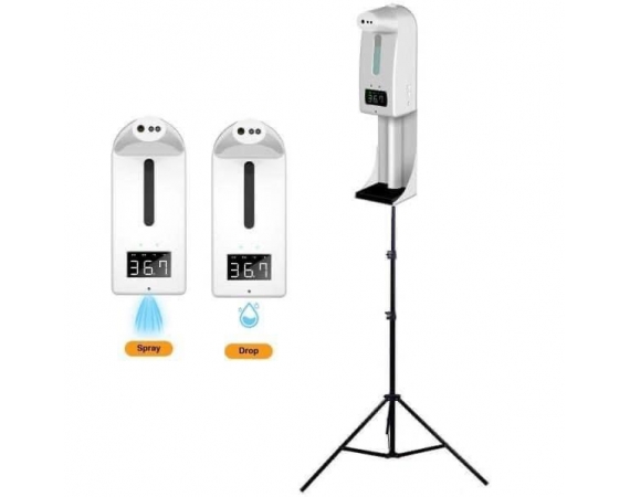 MÁY XỊT CỒN TỰ ĐỘNG KÈM MÁY ĐO THÂN NHIỆT K10PRO