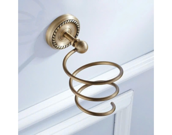 Móc treo máy sấy tóc màu vàng đồng HDMST01