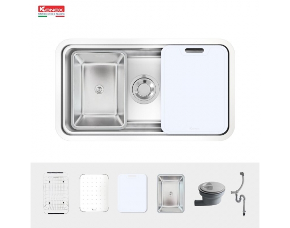 Chậu rửa bát 1 hố chống xước KONOX Workstation Sink KN8347SU Dekor