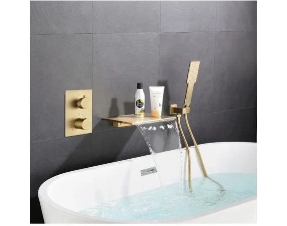 Sen bồn tắm âm tường cài nhiệt độ màu vàngHD5258G