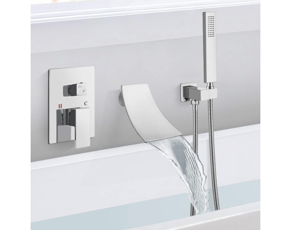 Sen bồn tắm dạng thác âm tường màu cromHD51406W