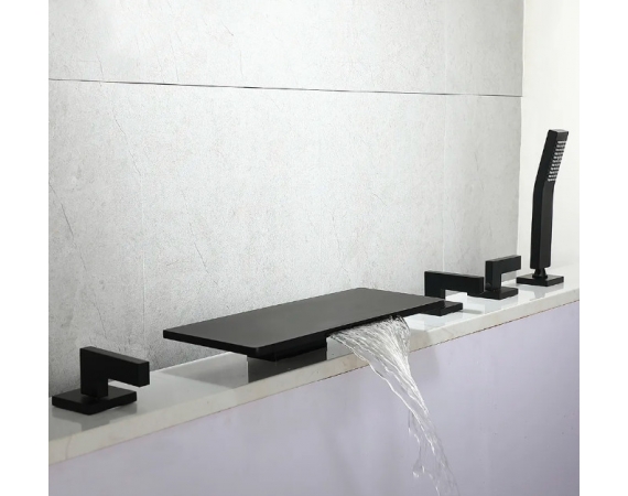 Vòi sen tắm bồn nóng lạnh 5 lỗ màu đen HD14096B