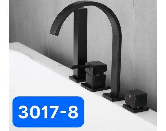 Vòi sen tắm bồn màu đen 4 lỗ nóng lạnh HD3017-8