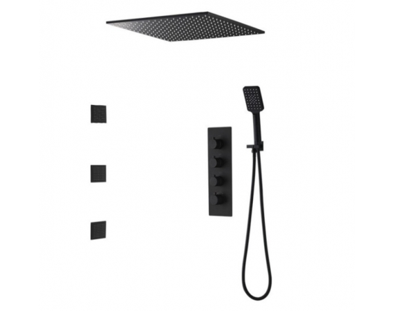 Sen tắm âm tường bát gắn trần mạ màu đen HD228B