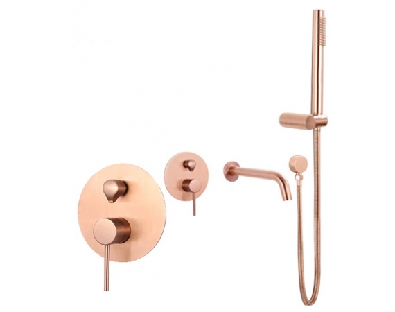 Vòi sen tắm bồn âm tường nóng lạnh mạ hồng vàng SBHD559G