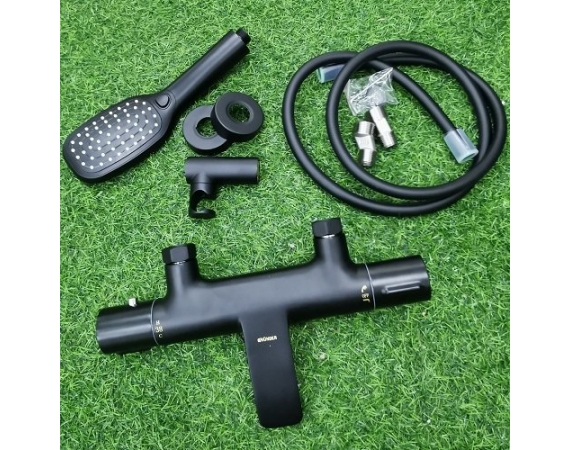 Sen tắm cài nhiệt độ nóng lạnh mạ màu đen HD55896B,sen bồn tắm nhiệt độ màu đen 