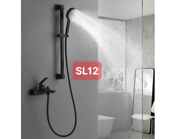 Sen tắm mạ màu đen kèm cần trượt sen SL12