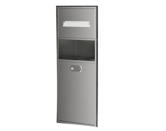 Hộp giấy kèm thùng rác âm tường Inox 304 màu đen mờ HDA728B