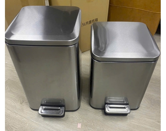 Thùng rác inox đạp chân HD12L vuông