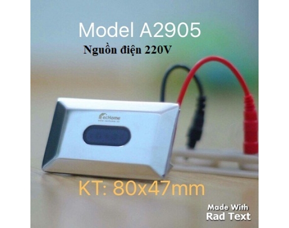 Van xả cảm ứng tiểu nam Techome A2905 - nguồn điện