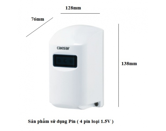 Van xả cảm ứng tiểu nam Caesar A657DC-PW (Pin)