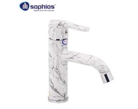 Vòi Lavabo 1 Lỗ Nóng Lạnh Vân Đá Nâu Saphias SP-1105V3