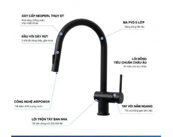 Vòi rửa bát Kluger KLF0008SB