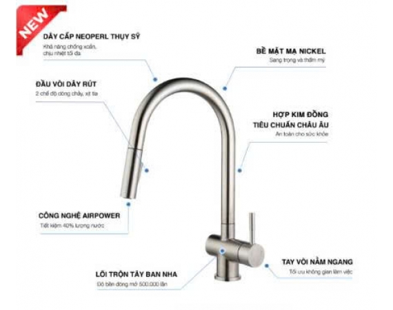 Vòi rửa bát Kluger KLF0008SS