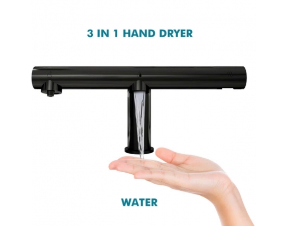 Vòi rửa tay cảm ứng kết hợp máy sấy tay,bình đựng nước rửa tay cảm ứng 3 trong 1 HD6385B