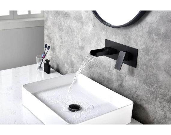 Vòi Lavabo âm tường màu đen HD1896B 