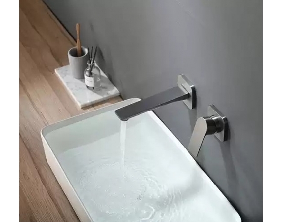 Vòi Lavabo âm tường màu ghi HD33668