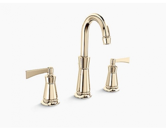 Vòi chậu lavabo 3 lỗ màu vàng Kohler K-7503T-4-AF