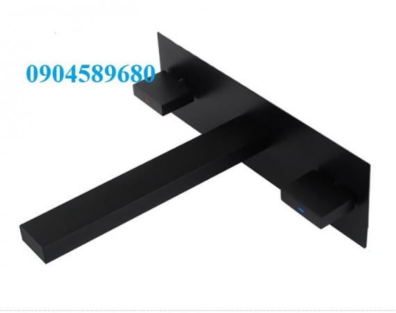 Vòi chậu lavabo âm tường màu đen HD116B