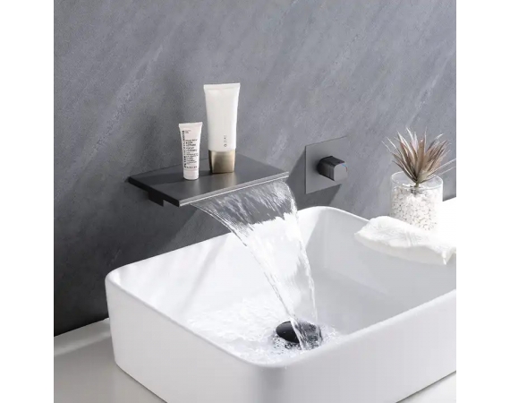 Vòi chậu lavabo âm tường mạ màu ghi HD3236GX